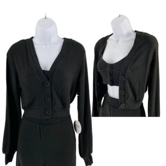 Petal & Pup CAMILLA KNITTED THREE PIECE PANT SET - BLACK NWT Size Medium - Picture 6 of 12